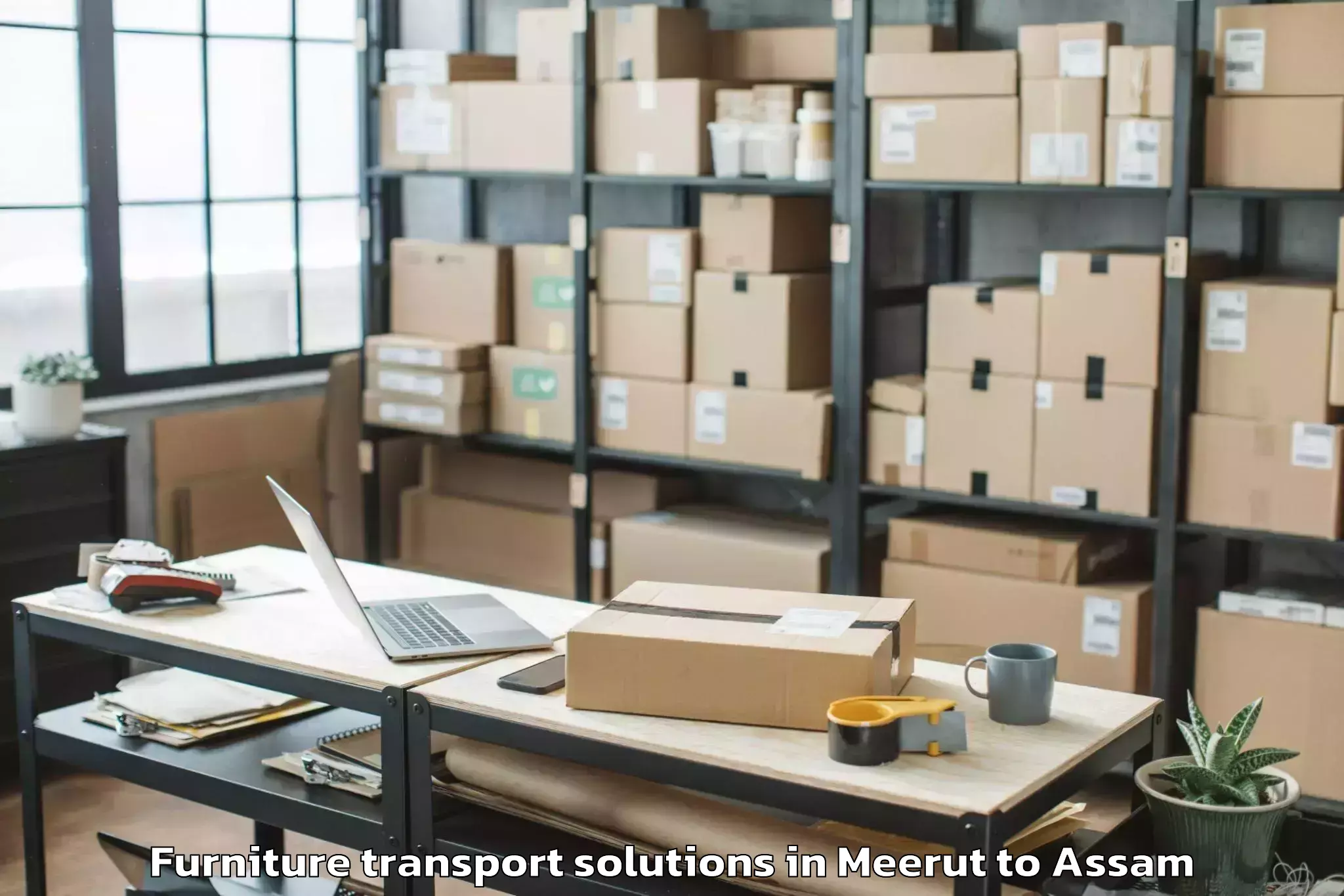 Book Meerut to Sarthebari Furniture Transport Solutions Online